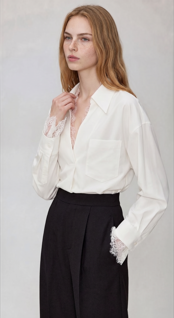 Emmie Lace V Neck Shirt
