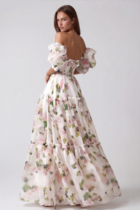 Mabuos Puff Sleeve Floral Maxi Dress