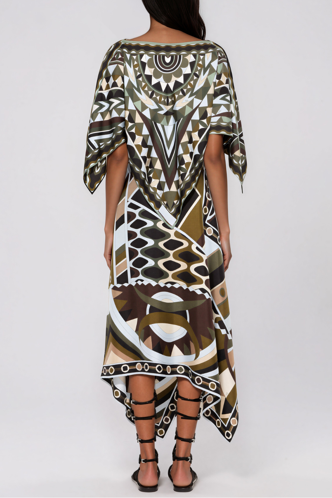 Turid Cape Print Asymmetric Skirt Set