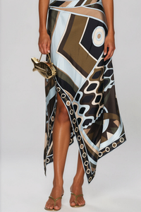 Kaula Halter Neck Print Split Skirt Set