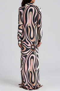Soleil Lapel Print Maxi Dress