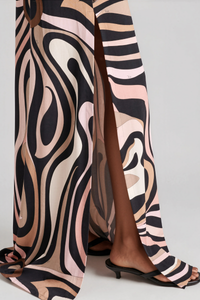 Soleil Lapel Print Maxi Dress