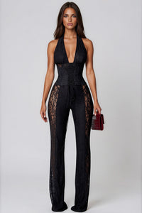 Davion Lace Plunge Cutout Jumpsuit