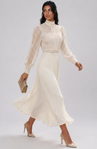 Pozeika Cutout Pleated Midi Dress