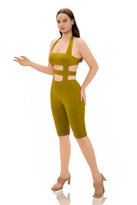 Bohemian Halter Hollow Out Bodycon Jumpsuit