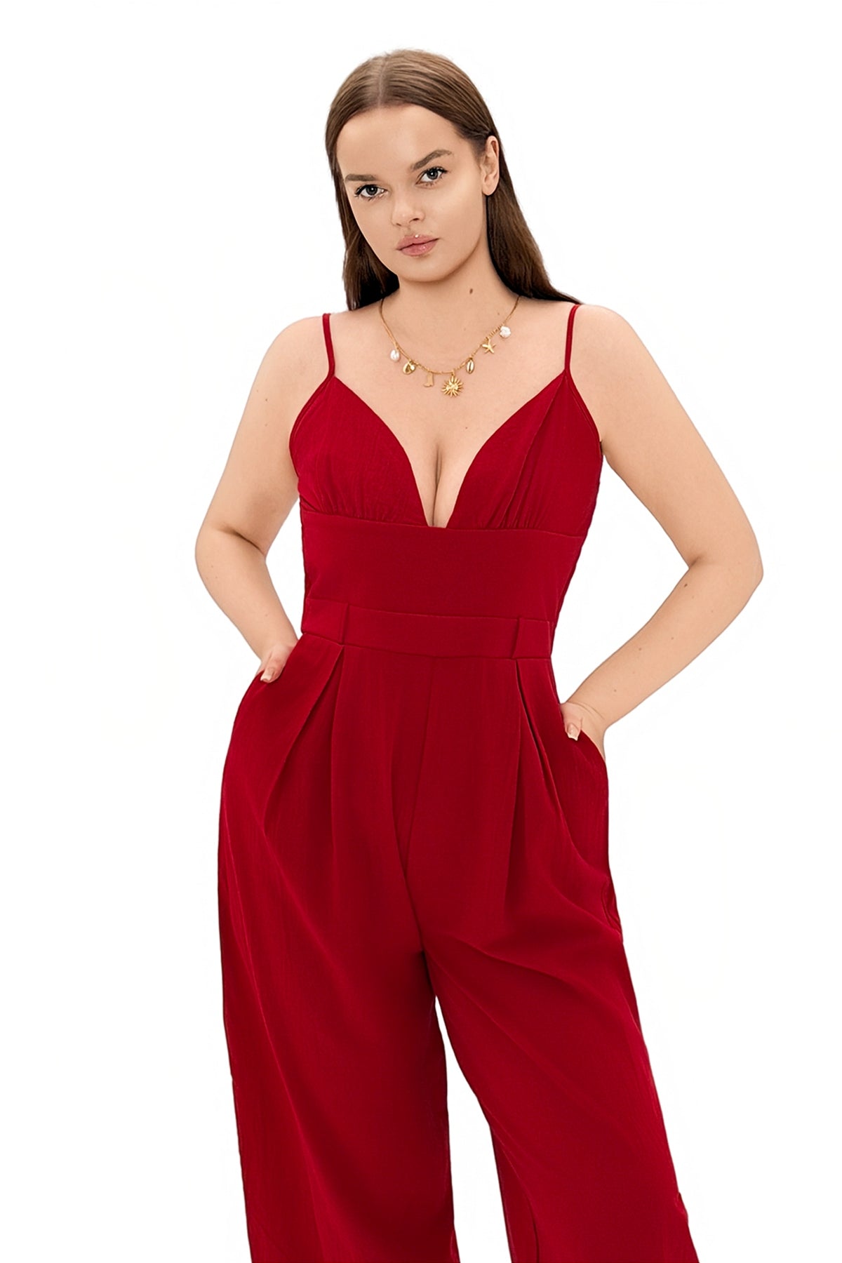Frosina Sleeveless High Waist Baggy Wide Leg Jumpsuit