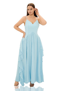 Ignasi Light Blue Maternity Maxi Dress