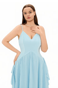 Ignasi Light Blue Maternity Maxi Dress