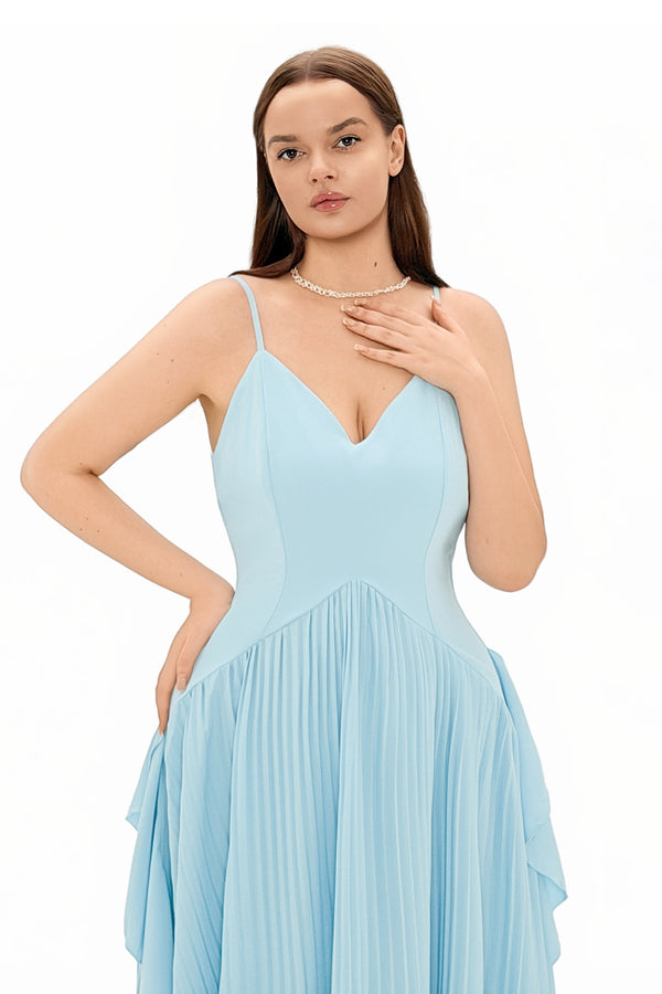 Ignasi Light Blue Maternity Maxi Dress