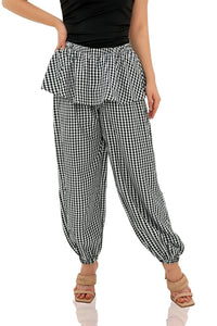 Julieat Layer Ruffle Waist Cuffed Pants