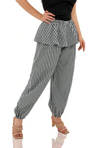 Julieat Layer Ruffle Waist Cuffed Pants