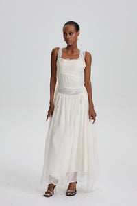 Agatha Vintage Lace Cami Maxi Dress With Floating Sash