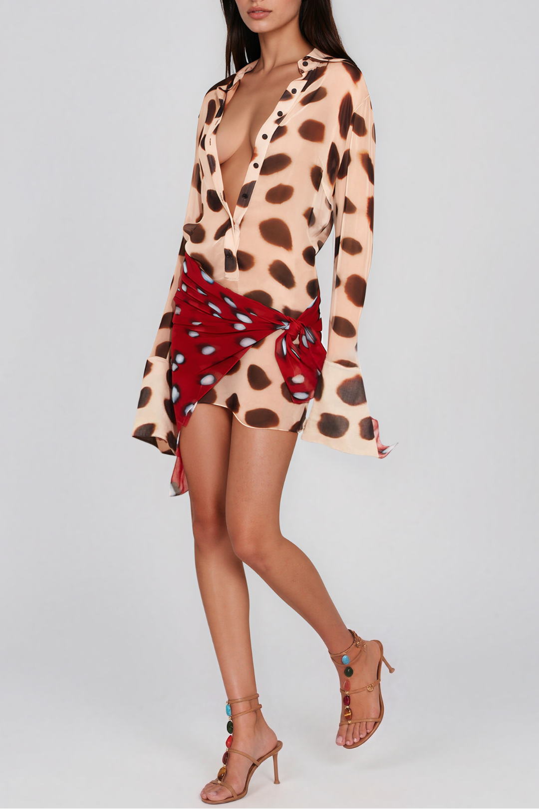 Duolo Print Mini Shirt Dress