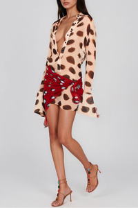 Duolo Print Mini Shirt Dress