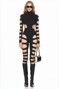 Caelia Long Sleeve Cutout Pants Set