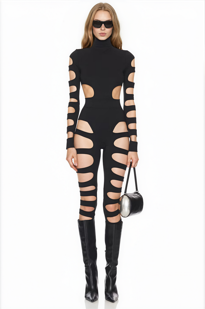 Caelia Long Sleeve Cutout Pants Set