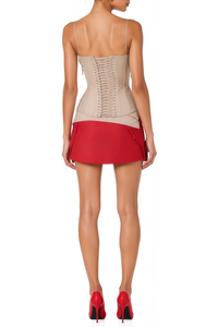 Keila Bronze Strapless Corset Top & Draped Skirt Set