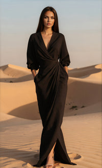 The Lequvo Elegant Wrap Maxi Dress in Six Color