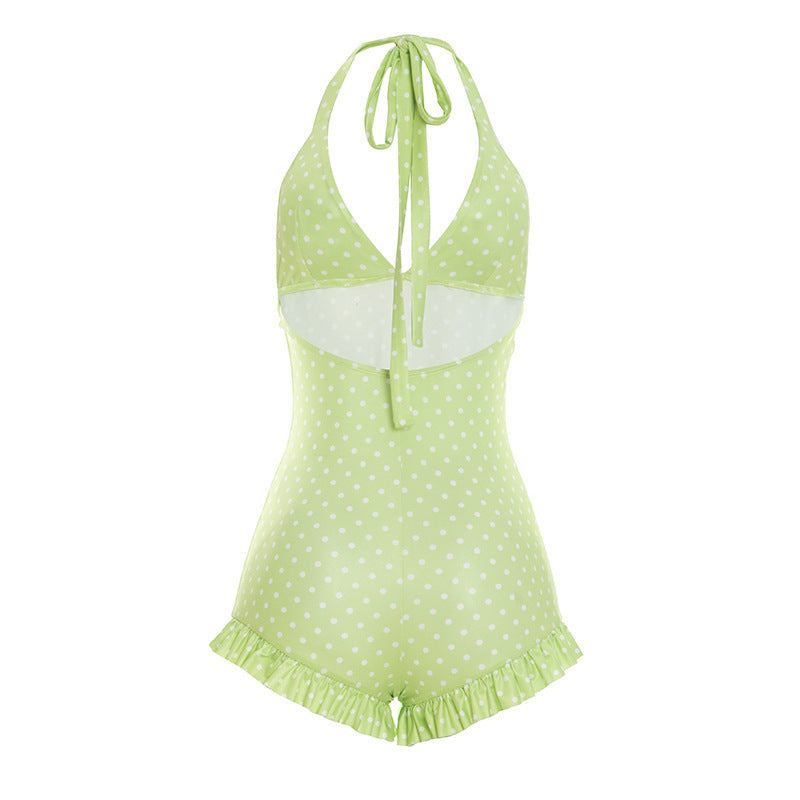 Mujay Dukes Romper in Green
