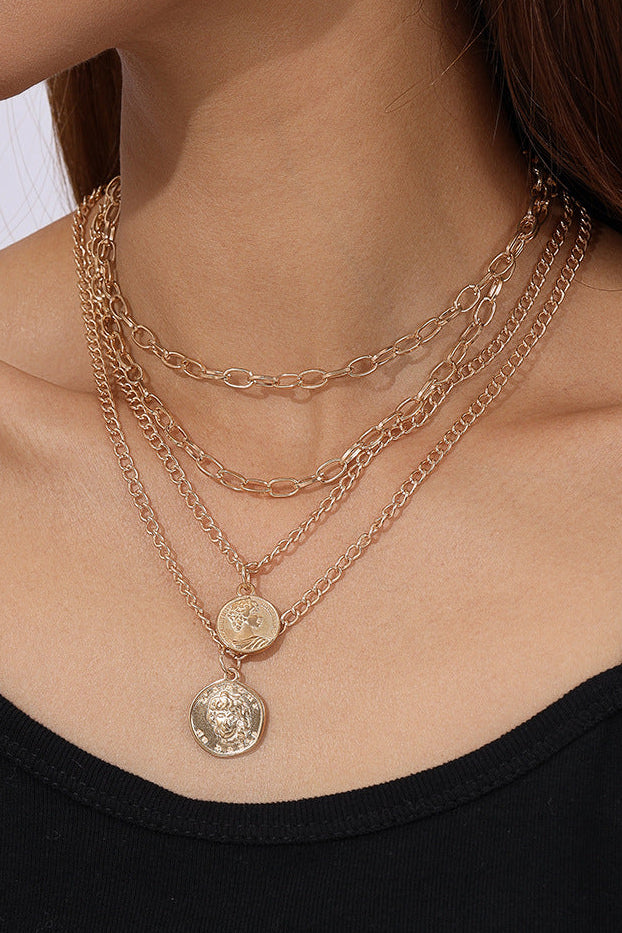 Olgbay Vintage Multi-Layer Coin Necklace