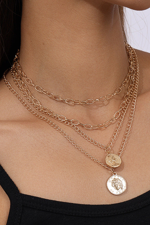 Olgbay Vintage Multi-Layer Coin Necklace