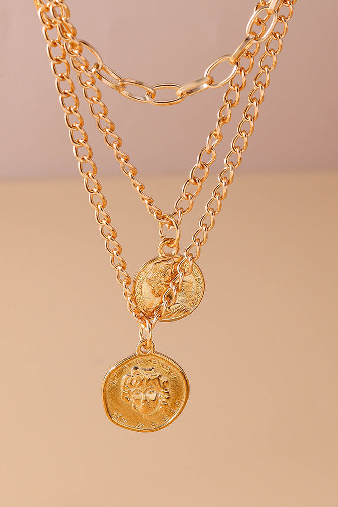 Olgbay Vintage Multi-Layer Coin Necklace