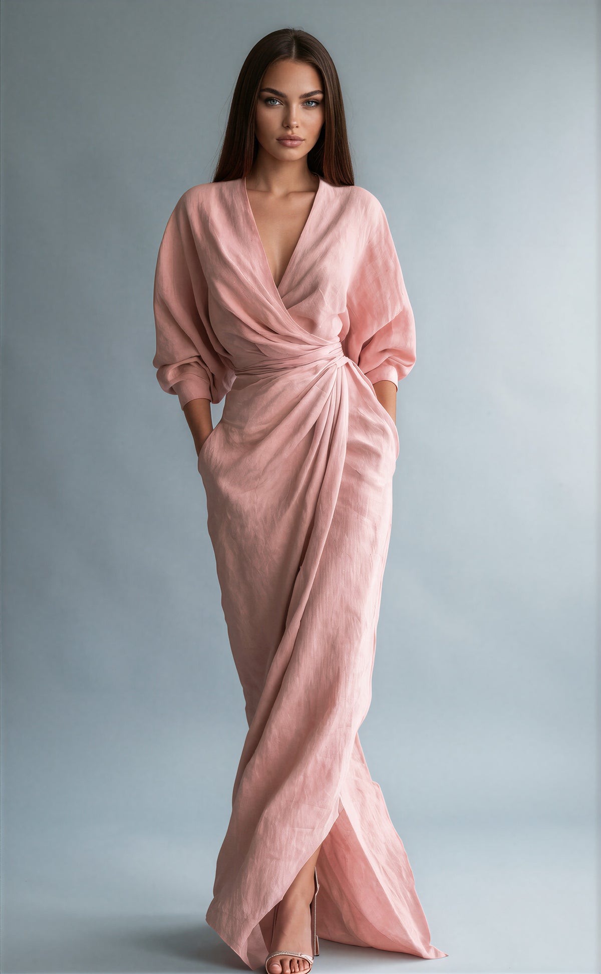 The Lequvo Elegant Wrap Maxi Dress in Six Color