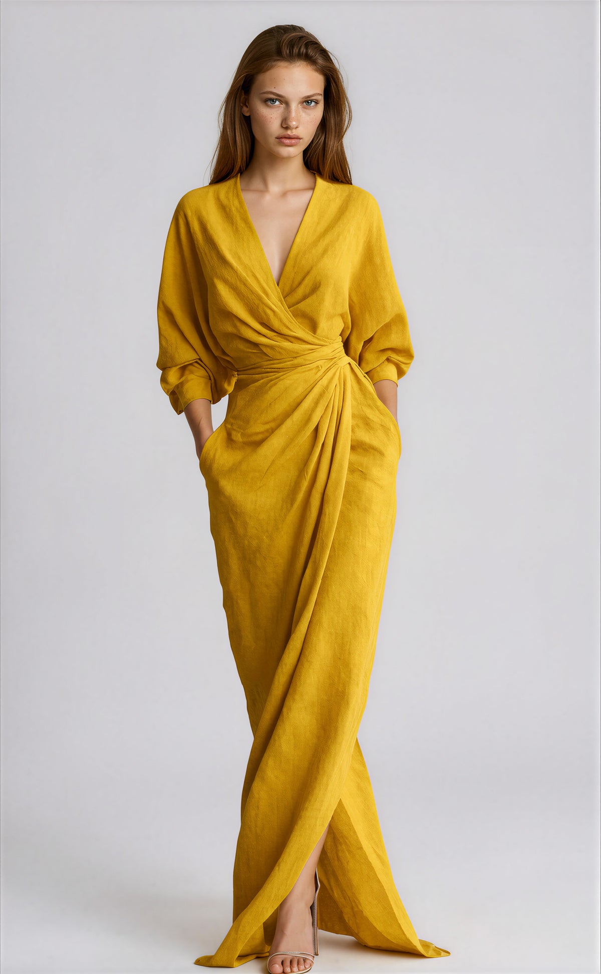The Lequvo Elegant Wrap Maxi Dress in Six Color