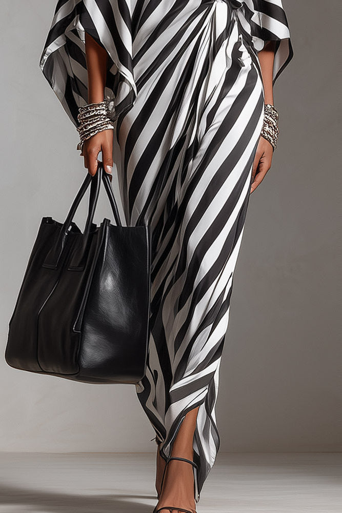 Dehaan Off-Shoulder Striped Maxi Dress