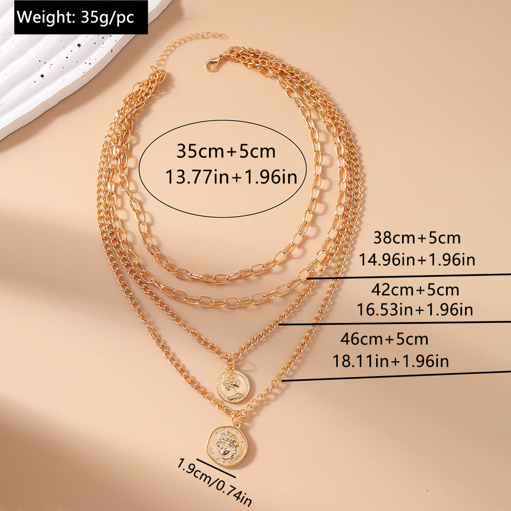 Olgbay Vintage Multi-Layer Coin Necklace