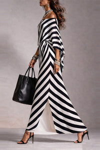 Dehaan Off-Shoulder Striped Maxi Dress