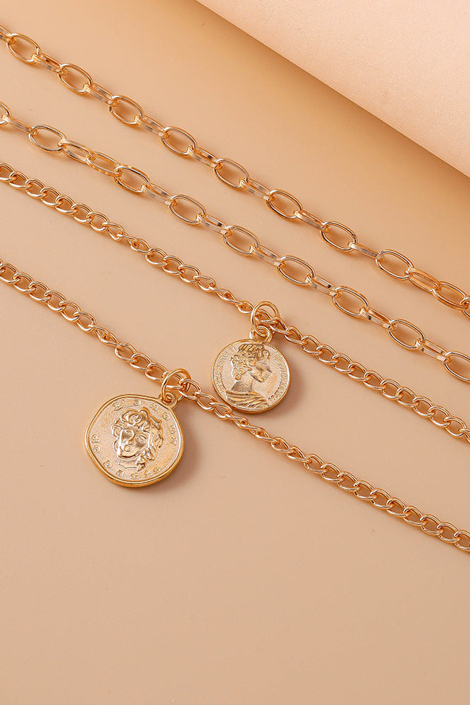 Olgbay Vintage Multi-Layer Coin Necklace