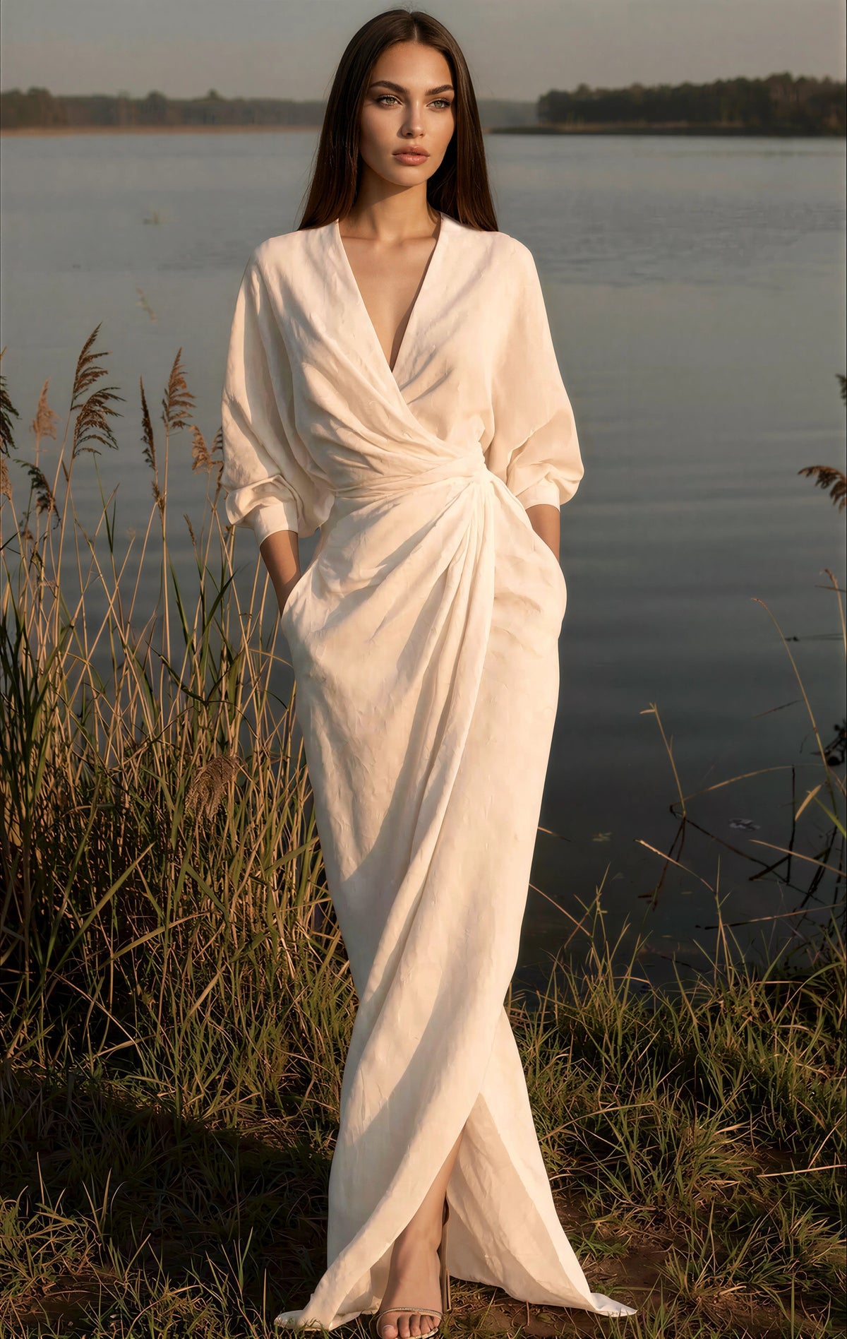 The Lequvo Elegant Wrap Maxi Dress in Six Color