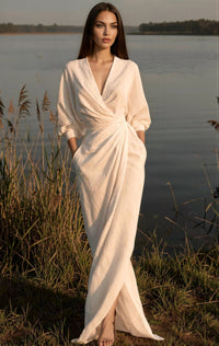 The Lequvo Elegant Wrap Maxi Dress in Six Color