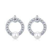 Spiral Minimalist Circle Moissanite Diamonds Plated Stud Earrings