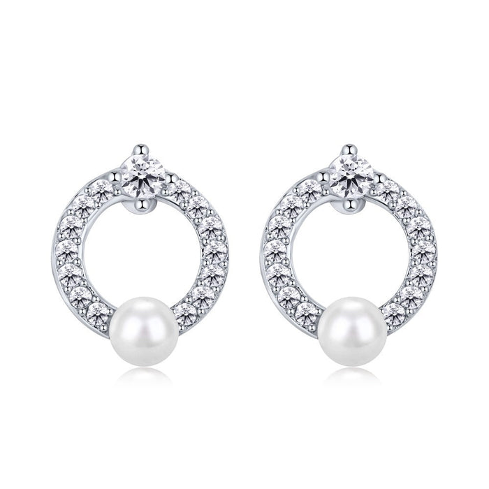 Spiral Minimalist Circle Moissanite Diamonds Plated Stud Earrings