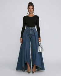 Meley High-Waisted Wide-Leg Jeans