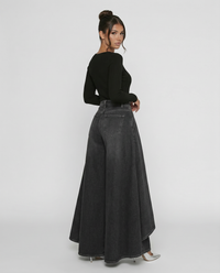 Meley High-Waisted Wide-Leg Jeans