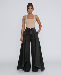 Meley High-Waisted Wide-Leg Jeans