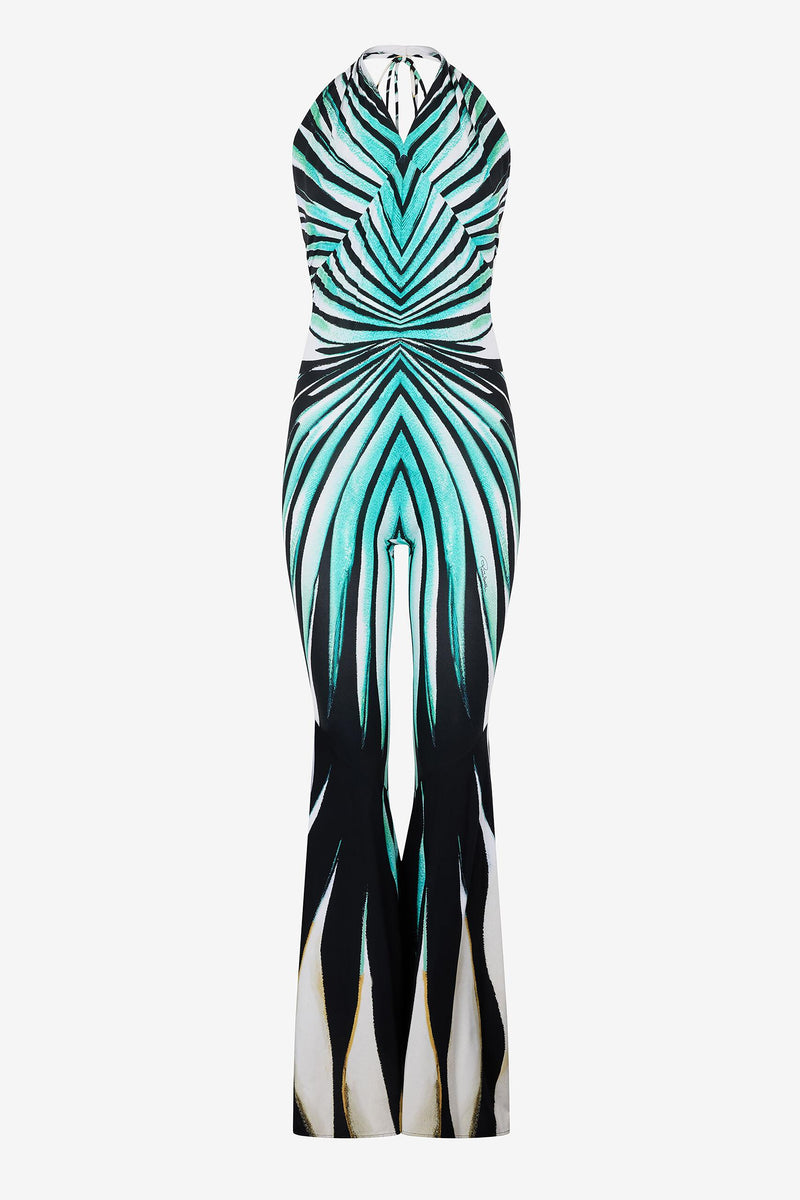Liboniou Print Cut-Out High Waist Jumpsuit