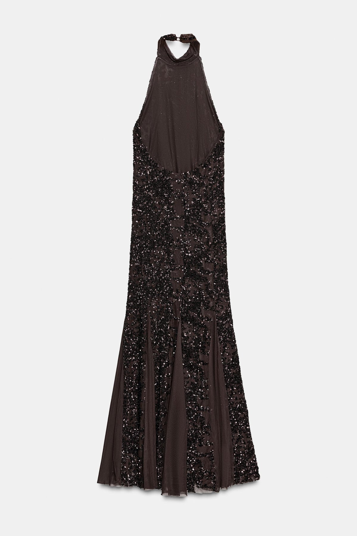 Mariella Sequin Sleeveless Halter Neck Maxi Dress