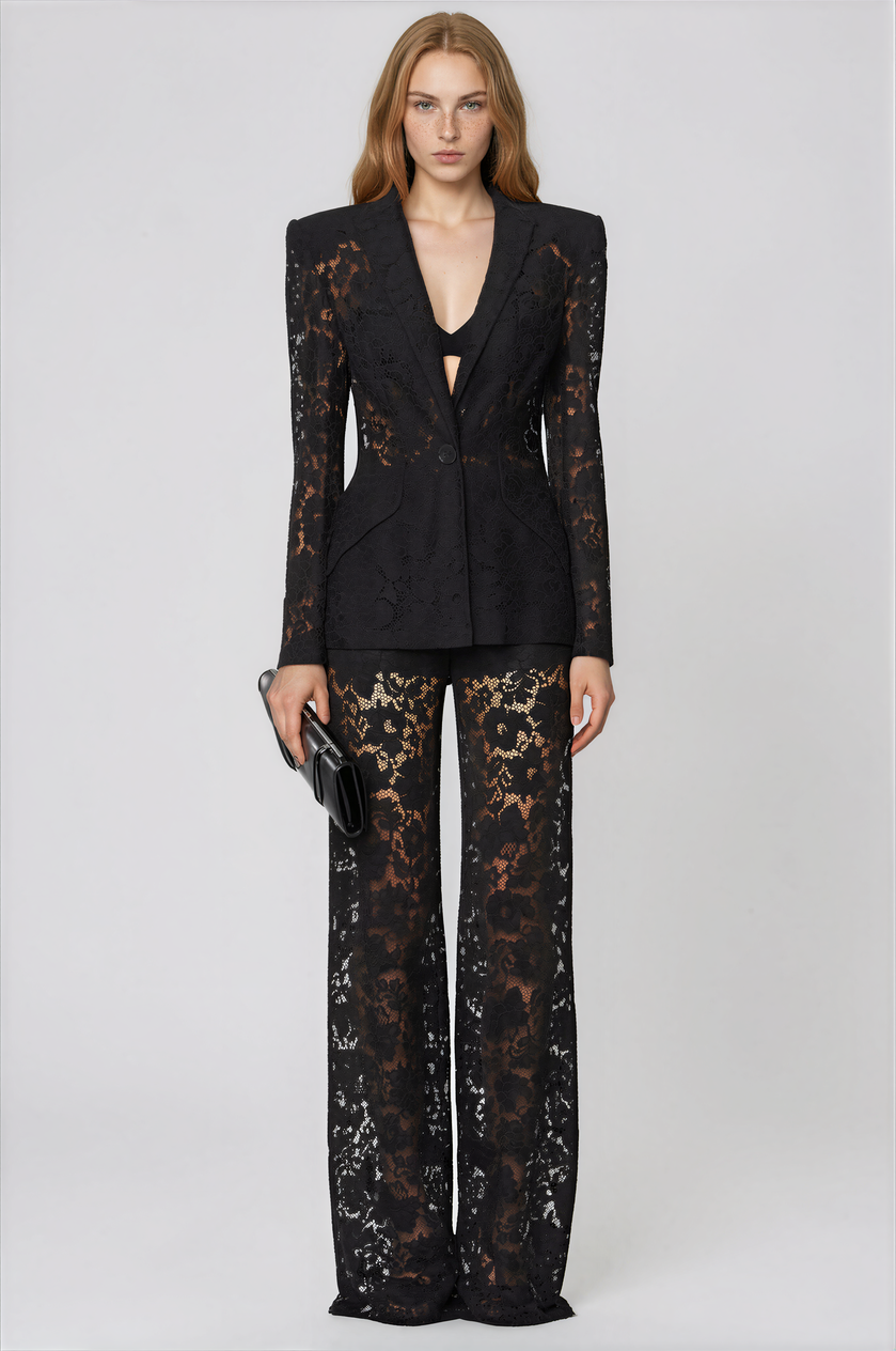 Palisuzukey Floral Lace Pants Set