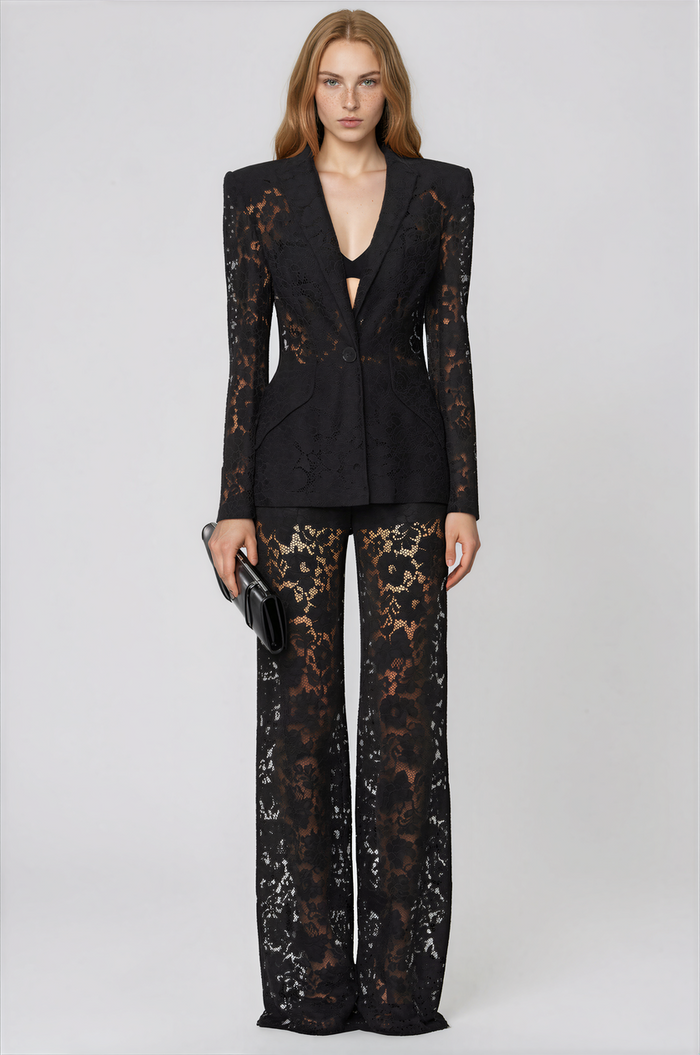 Palisuzukey Floral Lace Pants Set