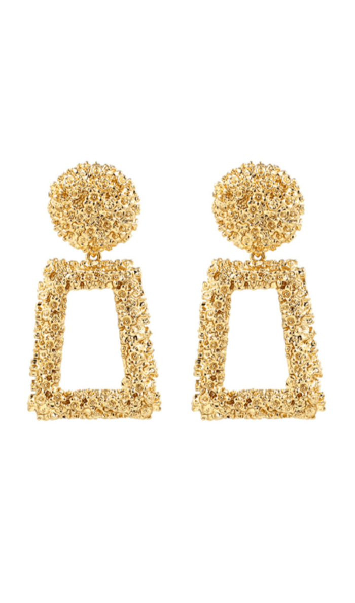 Layenis Textured Door Knocker Plated Earrings