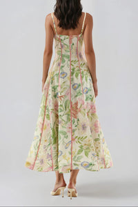 Votex Spaghetti Floral Flared Maxi Dress