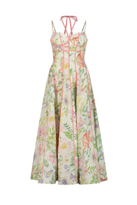 Votex Spaghetti Floral Flared Maxi Dress