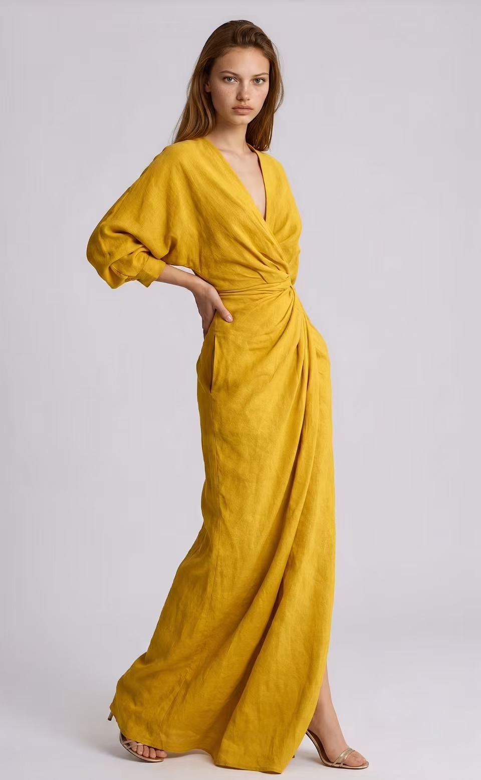 The Lequvo Elegant Wrap Maxi Dress in Six Color