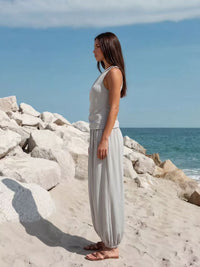 The Melesio One-Shoulder Top & Balloon Pants Set in Four Color
