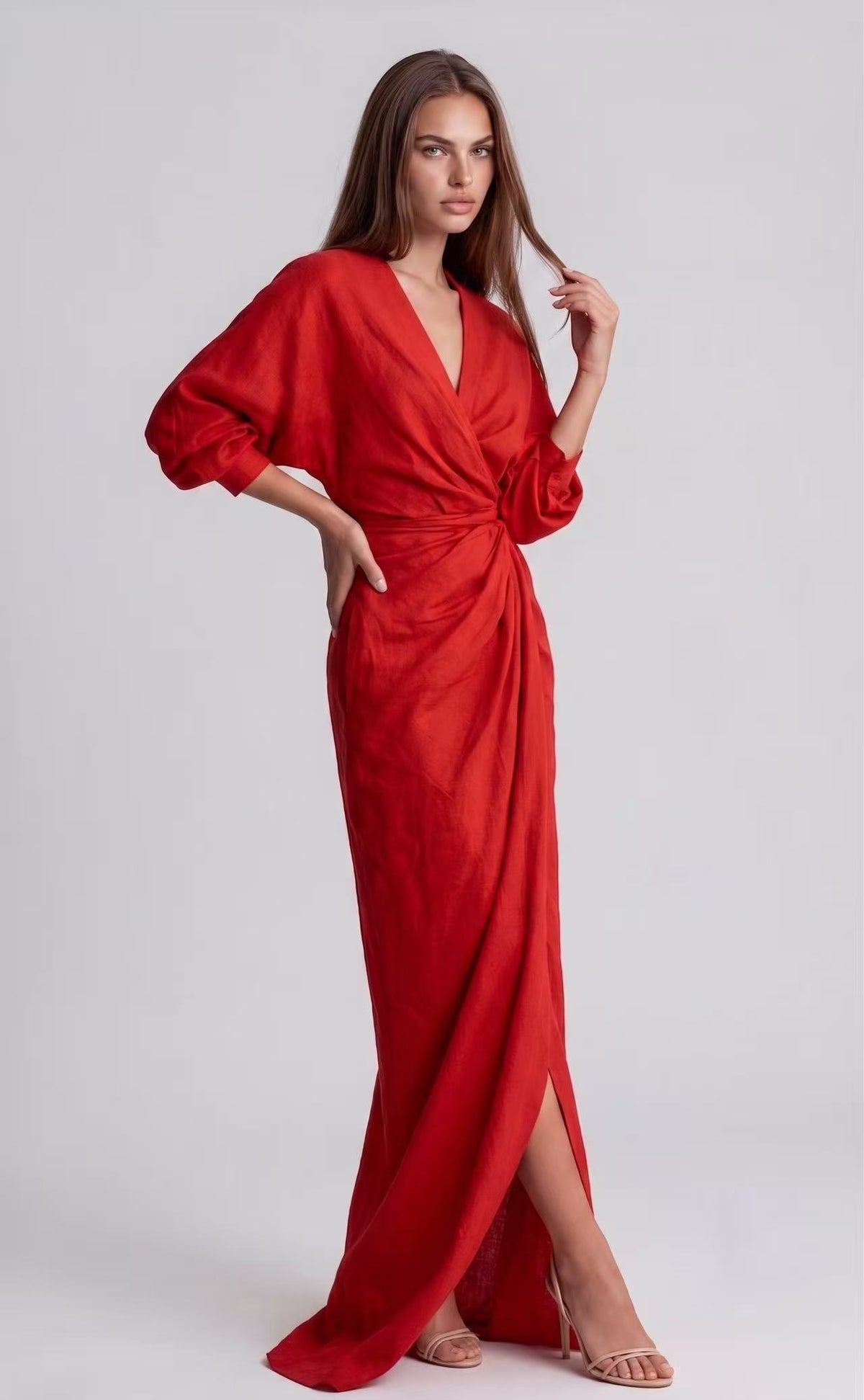 The Lequvo Elegant Wrap Maxi Dress in Six Color