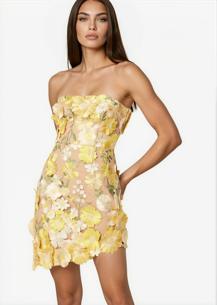 Fiadh Sleeveless Flowers Mini Dress